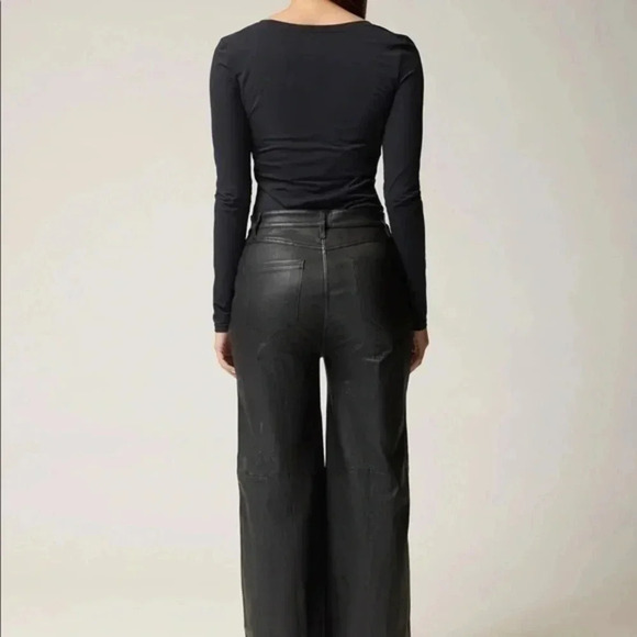 NEW LITA by Ciara - Wanted Wide Leg Leather Pant in Black - Size 28 B52 - Picture 4 of 7